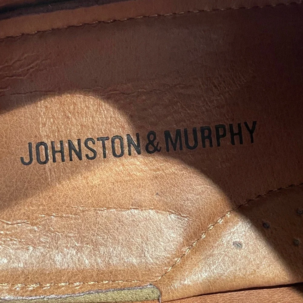 Johnston & Murphy Mens‎ Black Leather Wingtip Oxford Dress Shoes 13W 20-8681
